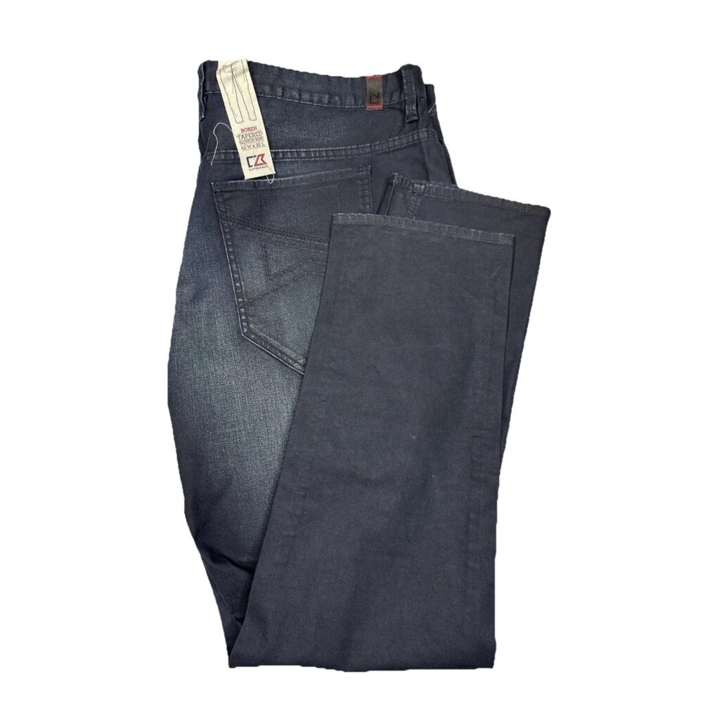 Cutter & Buck Boren Tapered Jeans Men 42x32 Blue‎ Denim NWT Slouch Rise
